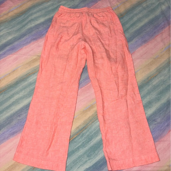 Athleta Retreat Linen Wide Leg Pant Sunset Glow size 8 Summer Beach - Picture 9 of 11